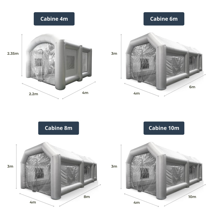 Cabine de peinture gonflable PintyPRO (4m / 6m / 8m / 10m)
